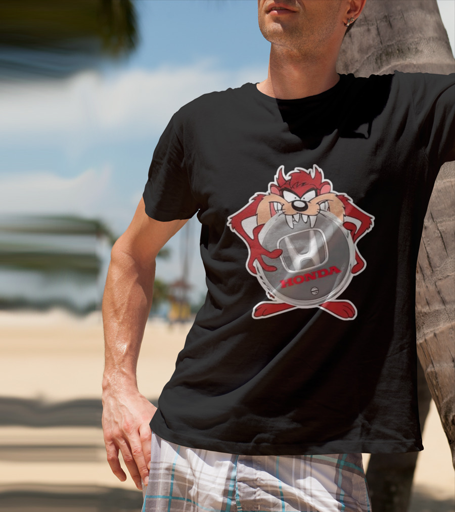 Tasmanian Devil Looney Tunes Holding Honda T-Shirt