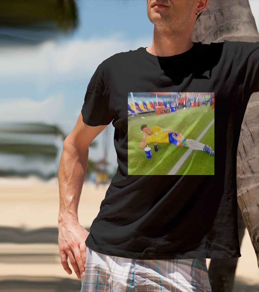Neymar Jr Brazil Number 10 Relaxing Pitch Meme Iconic Soccer Moment T-Shirt