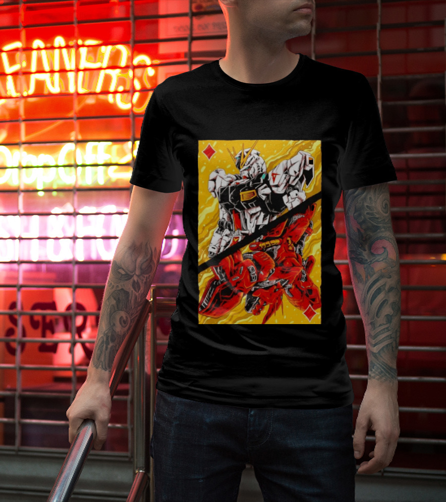 Nu Gundam Sazabi Mobile Suit Gundam Char's Counterattack Playing Card T-Shirt