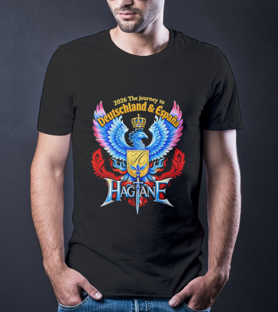 2026 The Journey To Deutschland And España Hagiane Crest Emblem With Crowned Phoenix T-Shirt