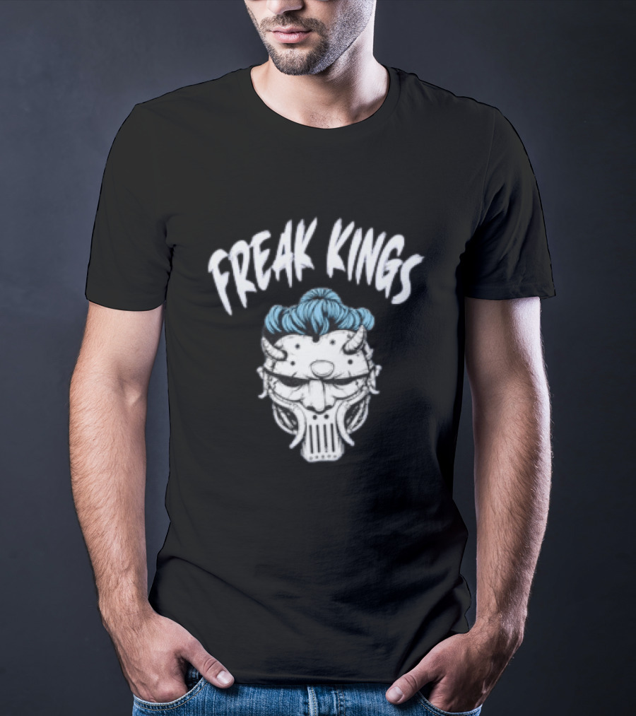 Freak Kings Horned Mask With Blue Hair Wyatt Russell Jackson T-Shirt