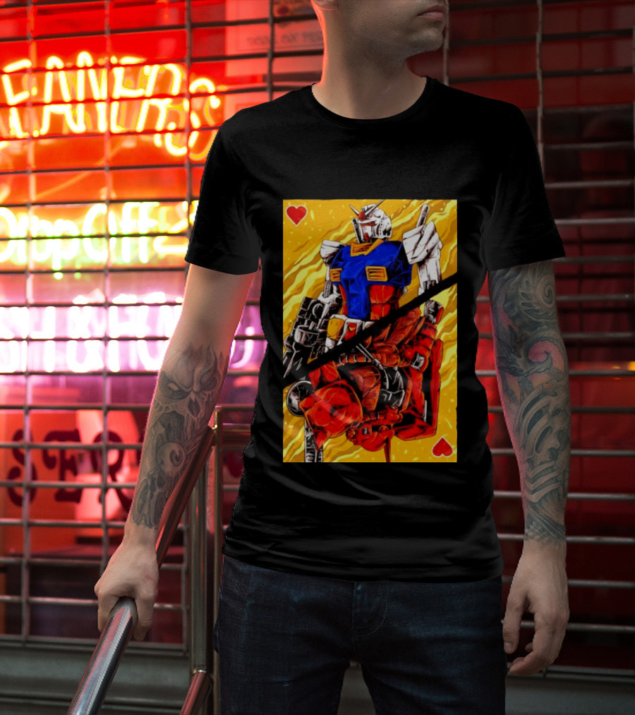 RX 78 2 Gundam Mobile Suit King Of Hearts Playing Card T-Shirt