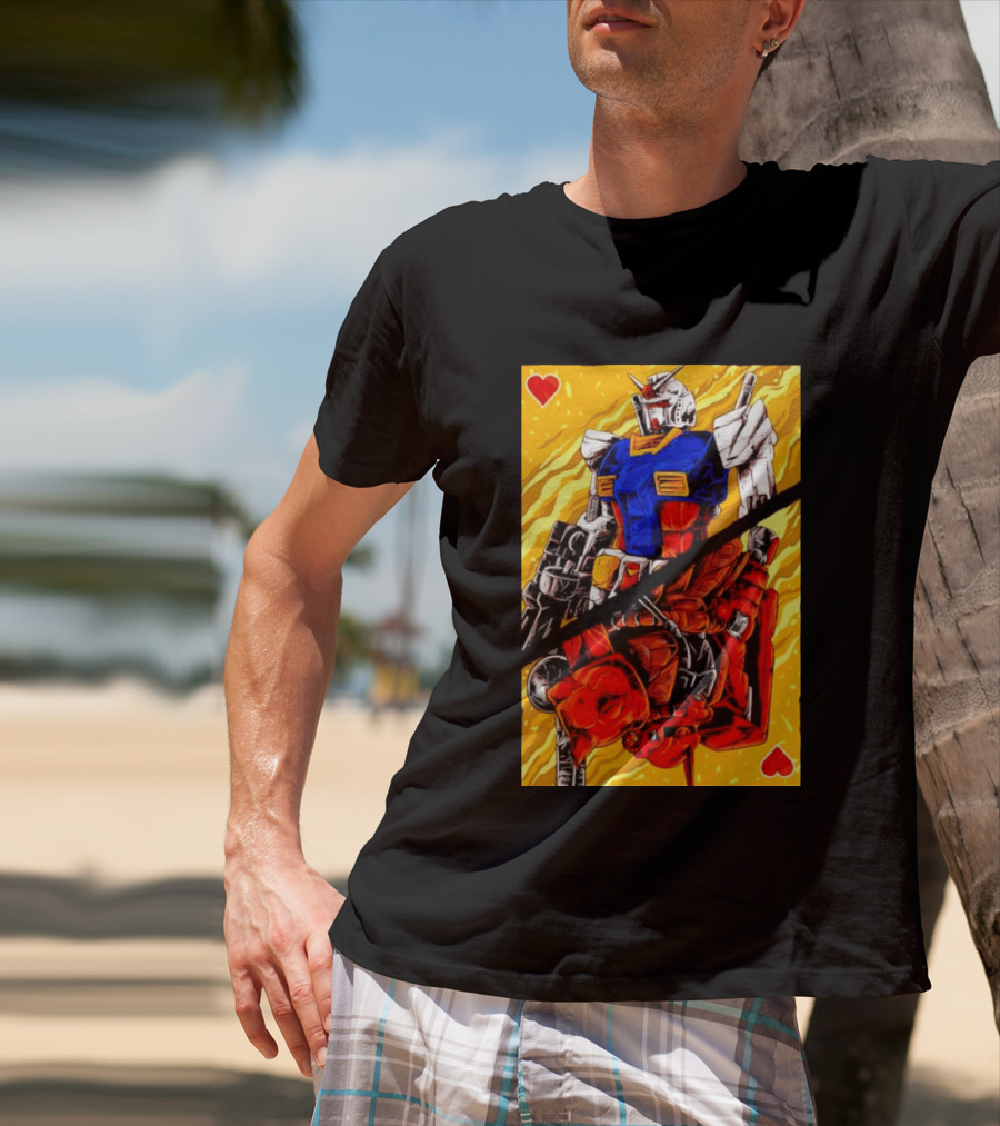 RX 78 2 Gundam Mobile Suit King Of Hearts Playing Card T-Shirt