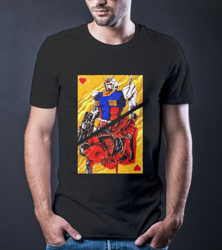 RX 78 2 Gundam Mobile Suit King Of Hearts Playing Card T-Shirt