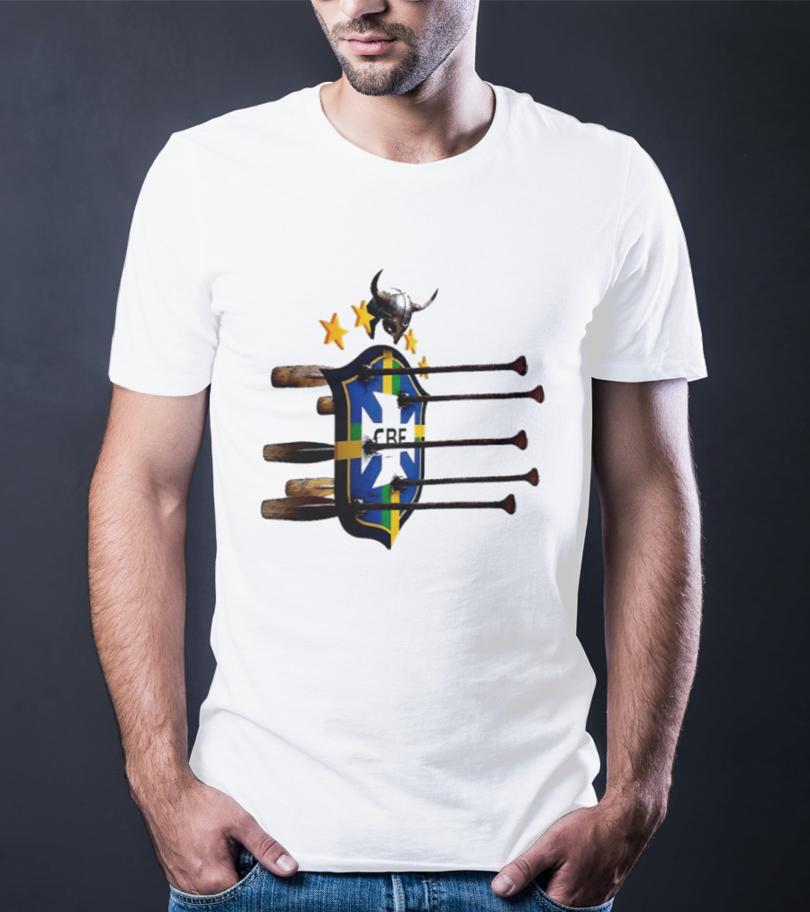 Brazil National Football Team CBF Viking Helmet Spears Stars T-Shirt