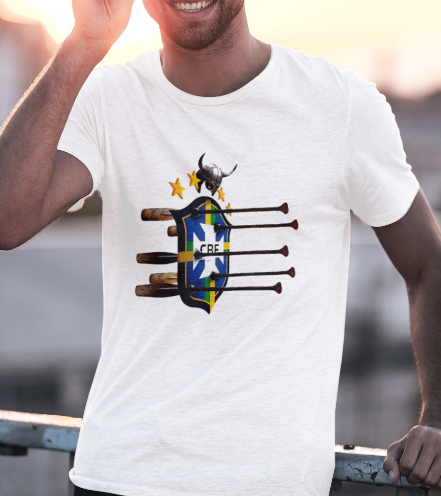 Brazil National Football Team CBF Viking Helmet Spears Stars T-Shirt