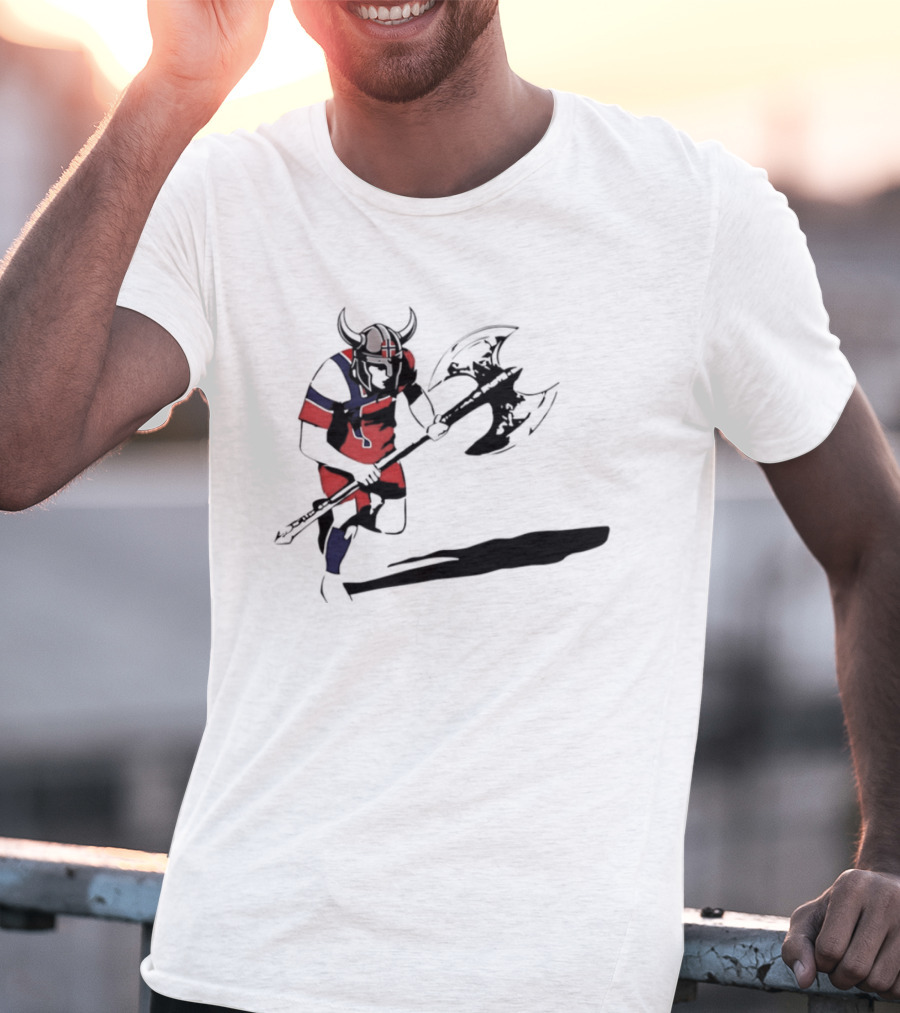 Erling Haaland Viking Norway Warrior Football Axe Horned Helmet T-Shirt