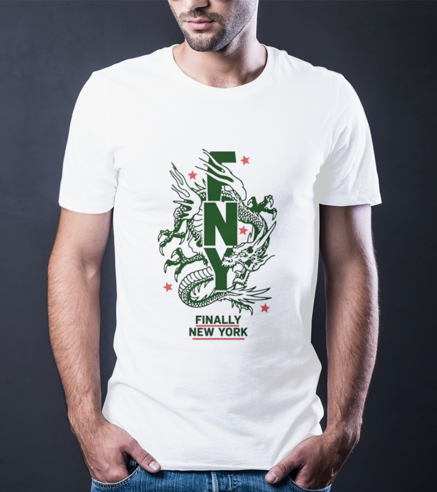 FNY Finally New York Dragon Red Stars Streetwear T-Shirt