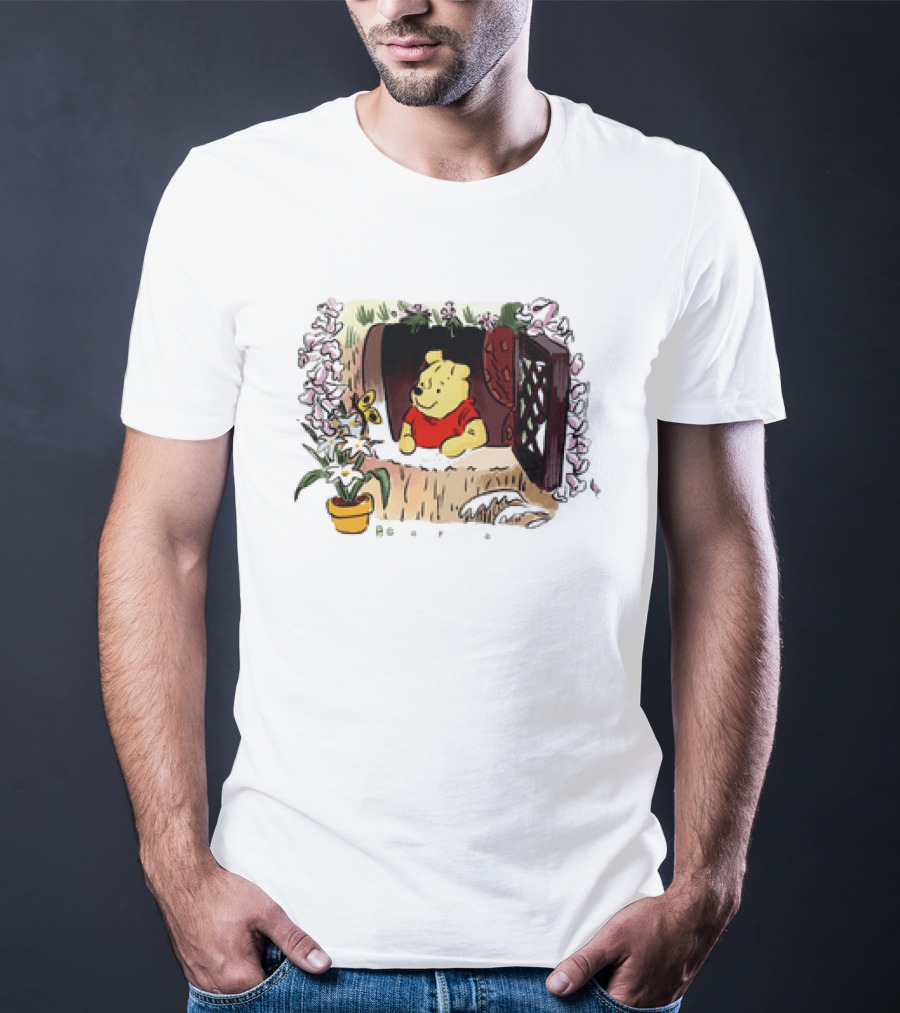 Winnie The Pooh Breathe It's A New Day Inspirational Morning Window Scene T-Shirt