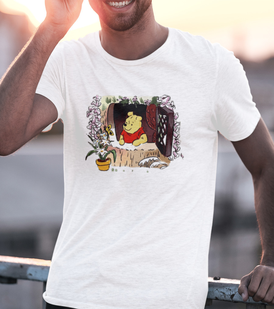 Winnie The Pooh Breathe It's A New Day Inspirational Morning Window Scene T-Shirt