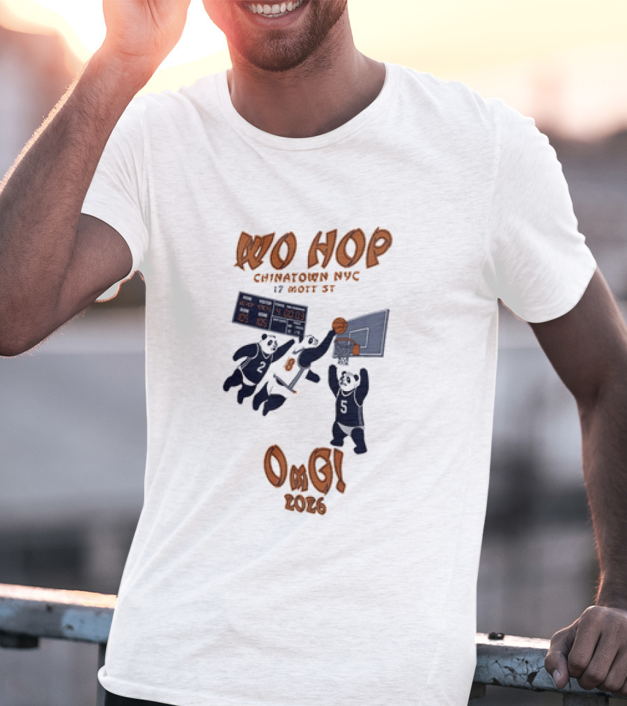Wo Hop Chinatown NYC 17 Mott St Basketball Pandas Knicks 2026 OMG T-Shirt