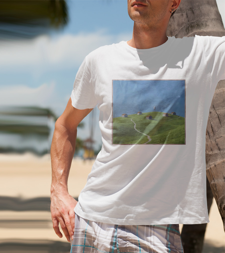 I Would Rather Be Here Btw Backrooms Level 94 Green Hills And Houses T-Shirt