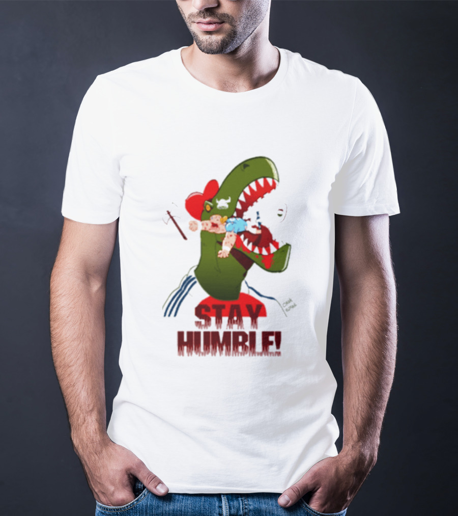 Stay Humble Rex Eating Person Dinosaur T-Shirt