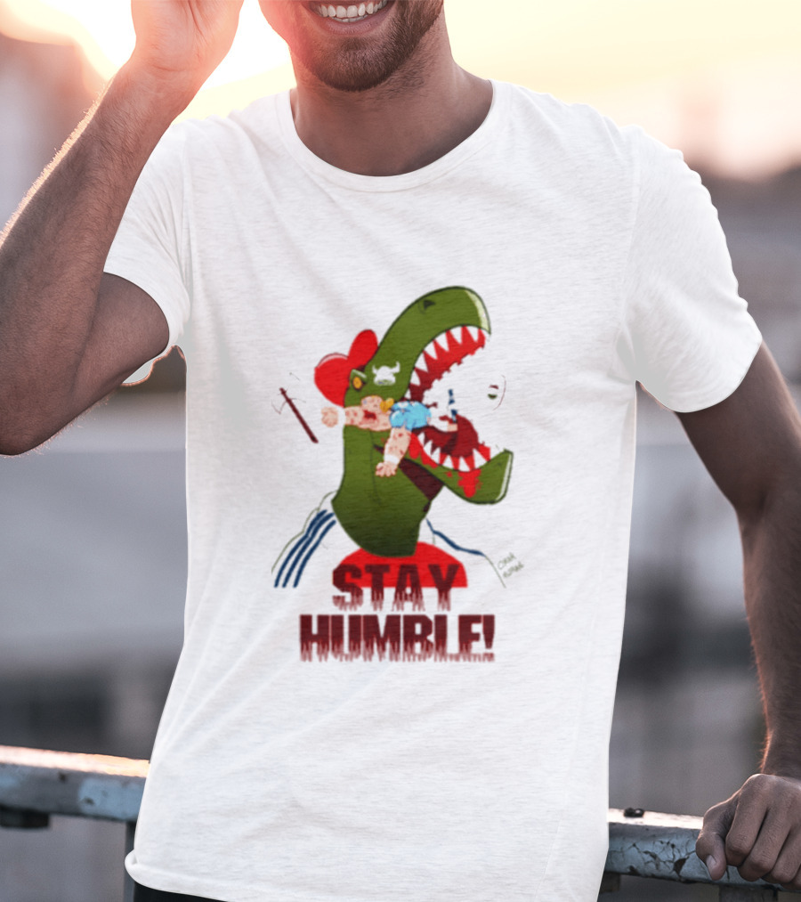 Stay Humble Rex Eating Person Dinosaur T-Shirt