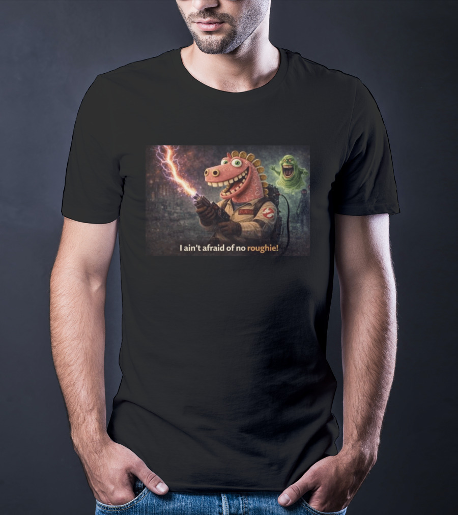 Brainrot Zombie I Ain't Afraid Of No Roughie Ghostbuster Parody With Cartoon Characters T-Shirt