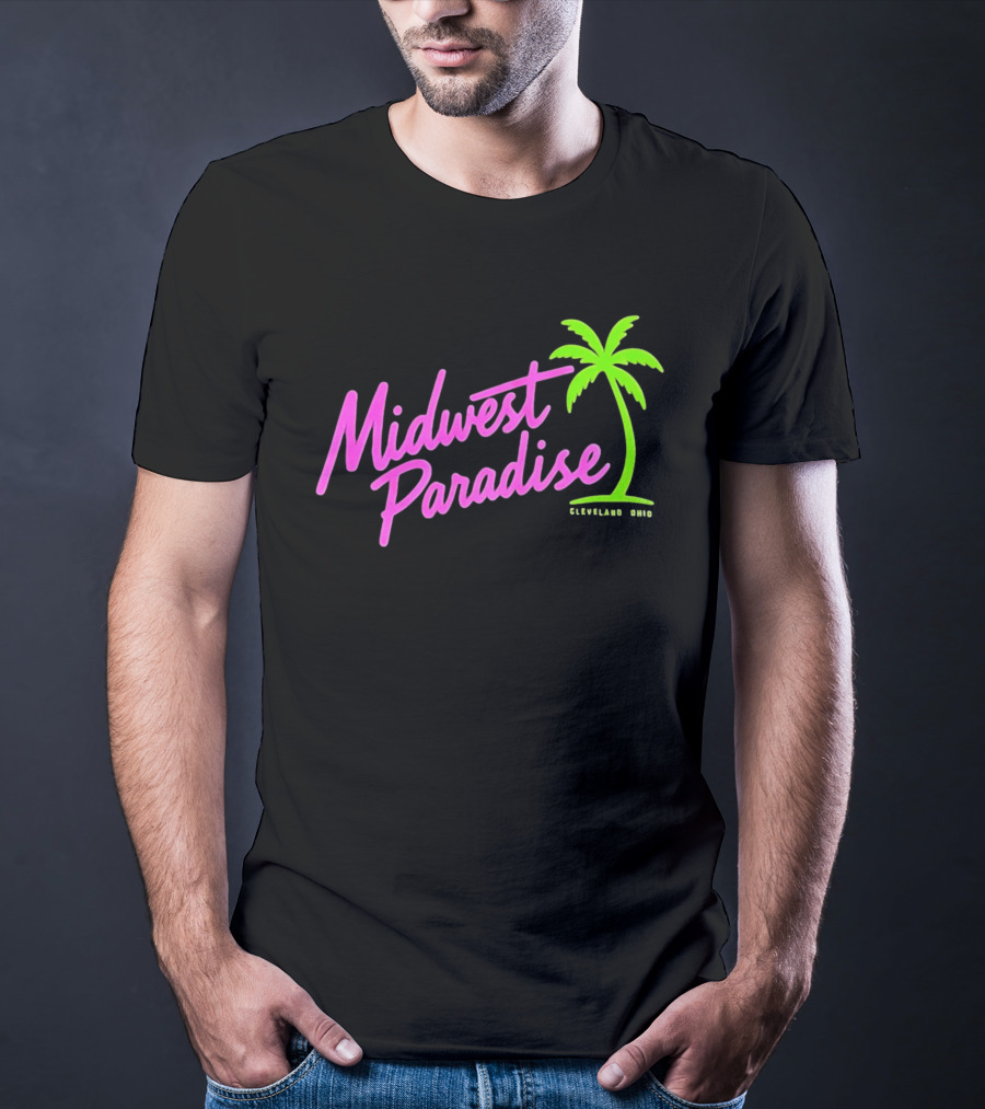 Midwest Paradise Cleveland Ohio Palm Tree T-Shirt
