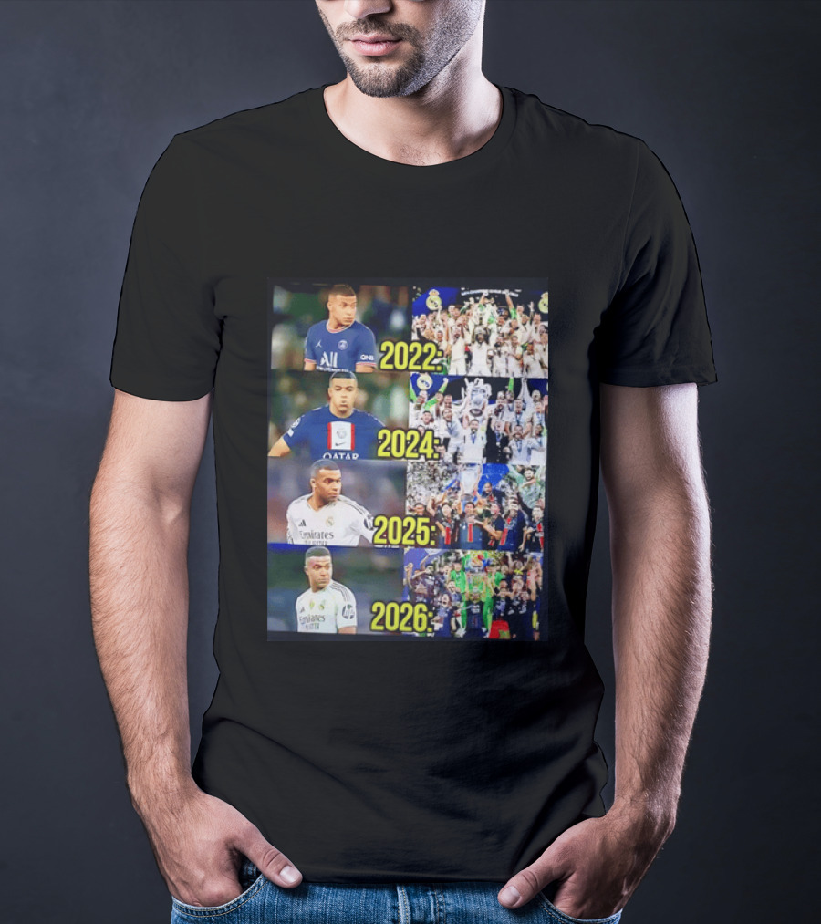 Kylian Mbappé PSG 2022 Qatar 2024 Real Madrid Emirates 2025 2026 Career Moments T-Shirt