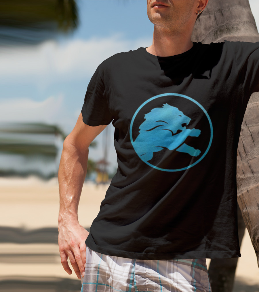 Detroit Lions Roaring Blue Iconic Circle T-Shirt