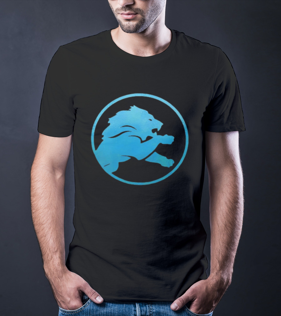 Detroit Lions Roaring Blue Iconic Circle T-Shirt