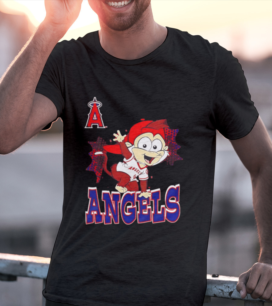 LAA Angels Rally Monkey Waving Hand Classic Sports Fan T-Shirt