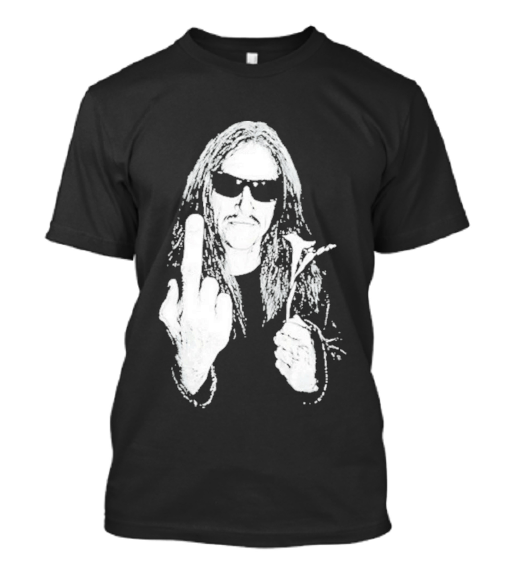 Lemmy Kilmister Middle Finger Flower Motorhead T-Shirt