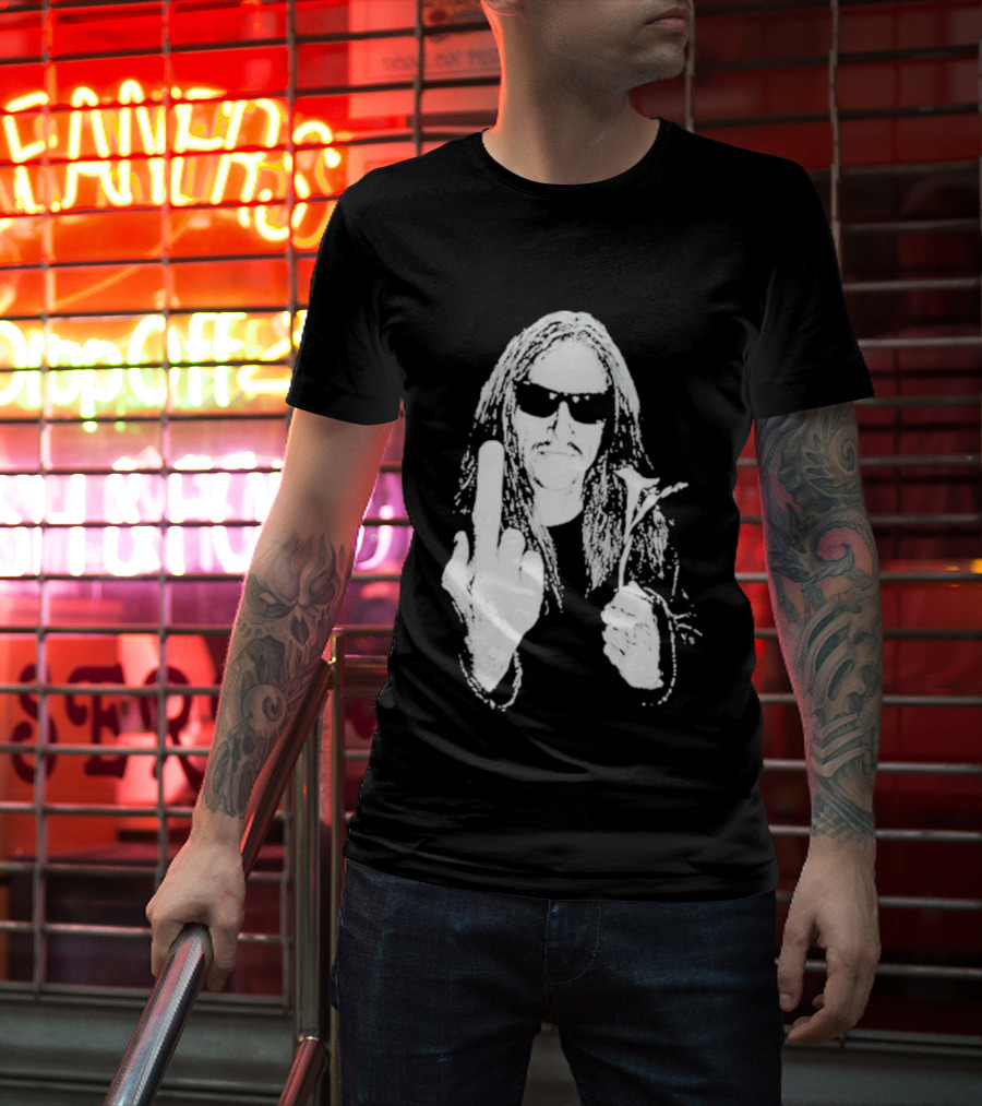 Lemmy Kilmister Middle Finger Flower Motorhead T-Shirt