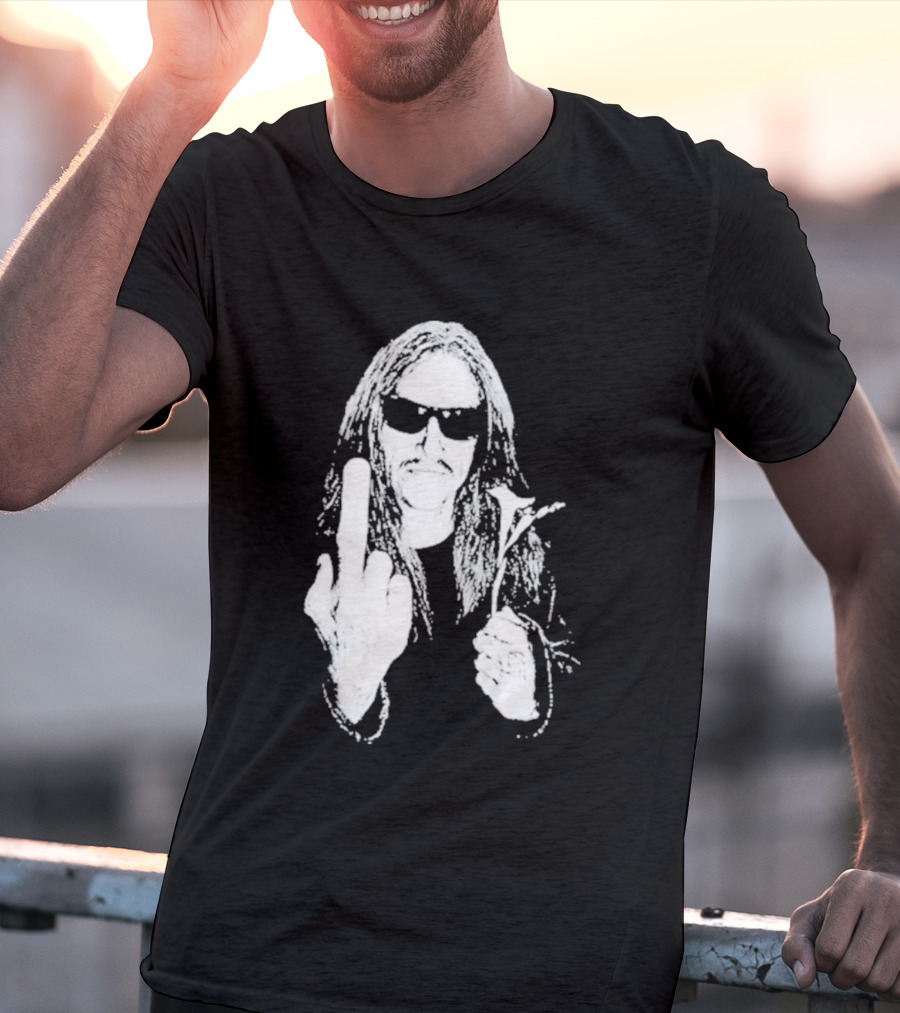 Lemmy Kilmister Middle Finger Flower Motorhead T-Shirt