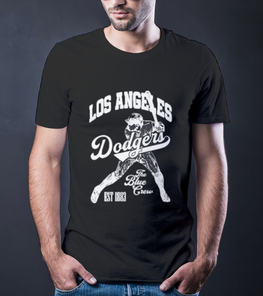 Los Angeles Dodgers The Blue Crew Est 1883 Baseball Player T-Shirt