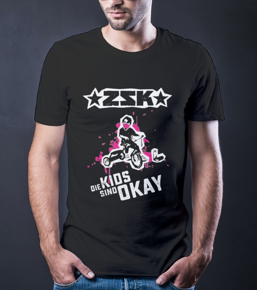 ZSK Die Kids Sind Okay Star Design Pink Splash T-Shirt