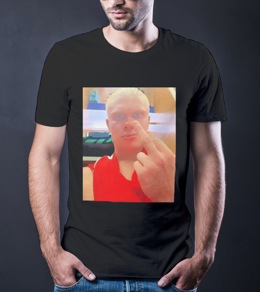 Norway Erling Haaland Middle Finger Selfie T-Shirt