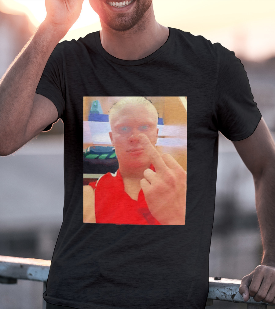 Norway Erling Haaland Middle Finger Selfie T-Shirt