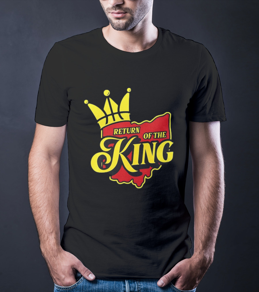 Return Of The King LeBron James Cleveland Cavaliers Basketball Crown Ohio Map T-Shirt