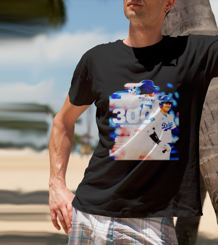 Shohei Ohtani 300 MLB Home Runs Los Angeles Dodgers Milestone Celebration T-Shirt