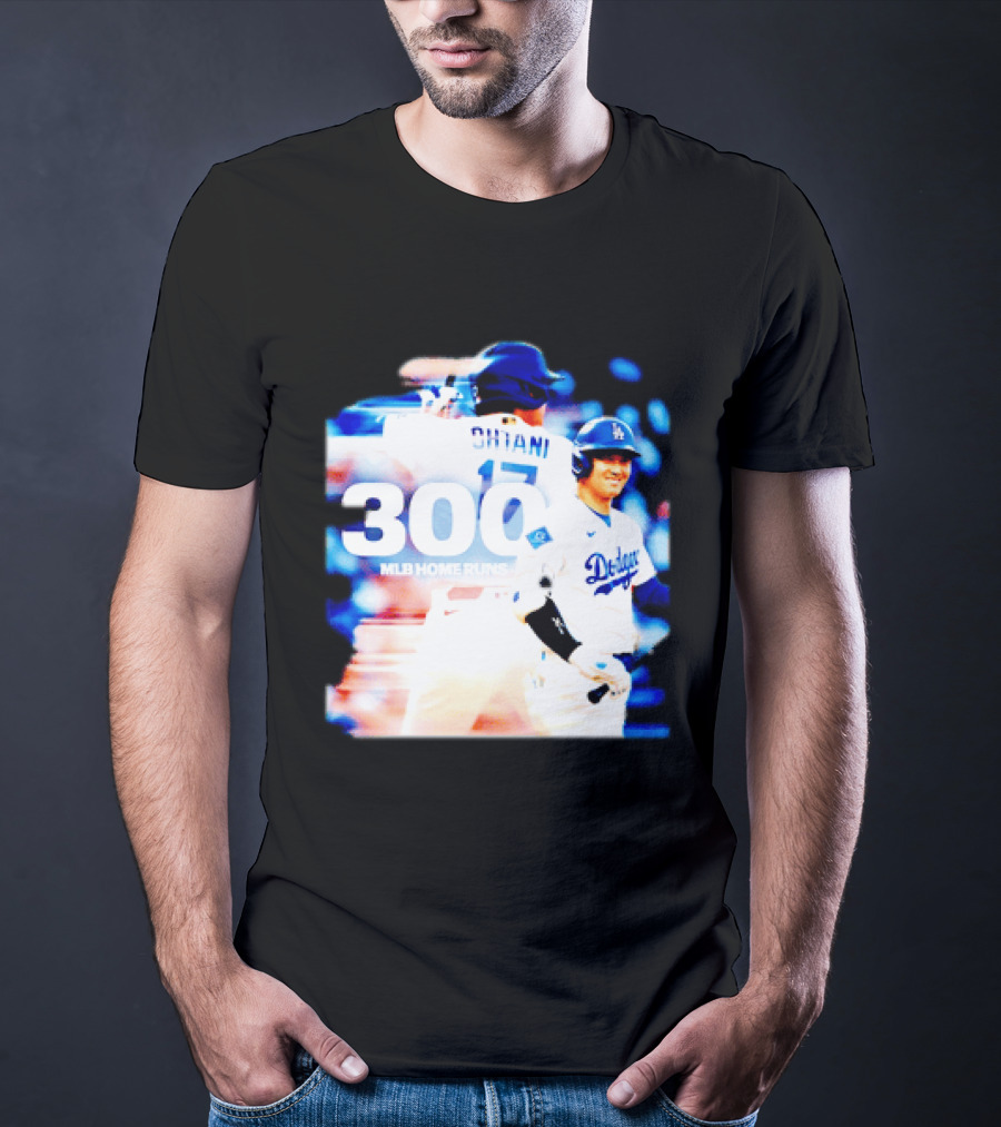 Shohei Ohtani 300 MLB Home Runs Los Angeles Dodgers Milestone Celebration T-Shirt