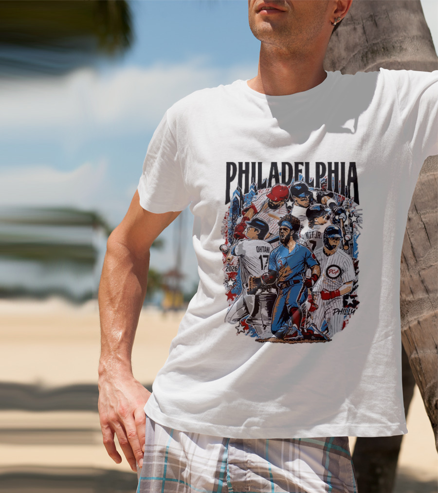 Philadelphia MLB Players All Star 2026 Bryce Harper Tatis Jr Ohtani Philly Sports T-Shirt