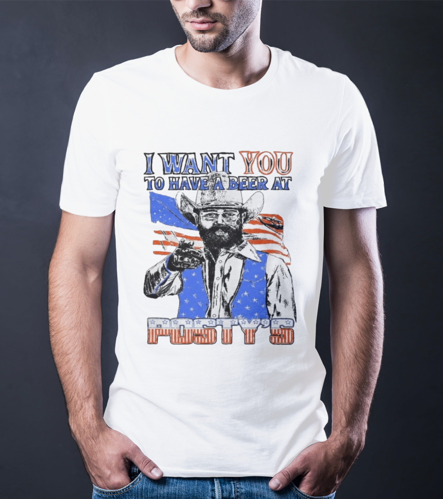 I Want You To Have A Beer At Posty's Patriotic Cowboy T-Shirt