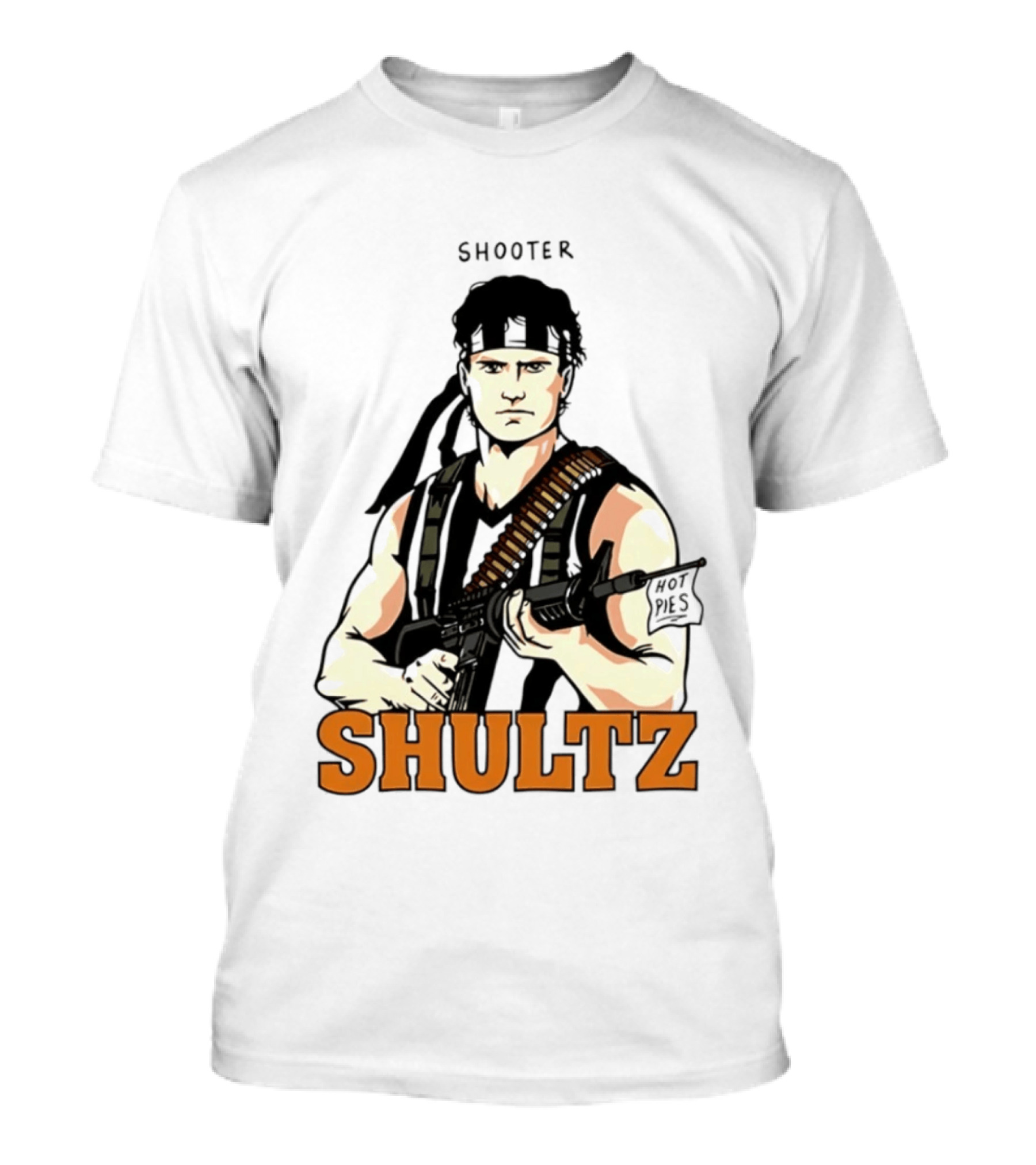 Shooter Shultz Hot Pies Rambo Movie T-Shirt