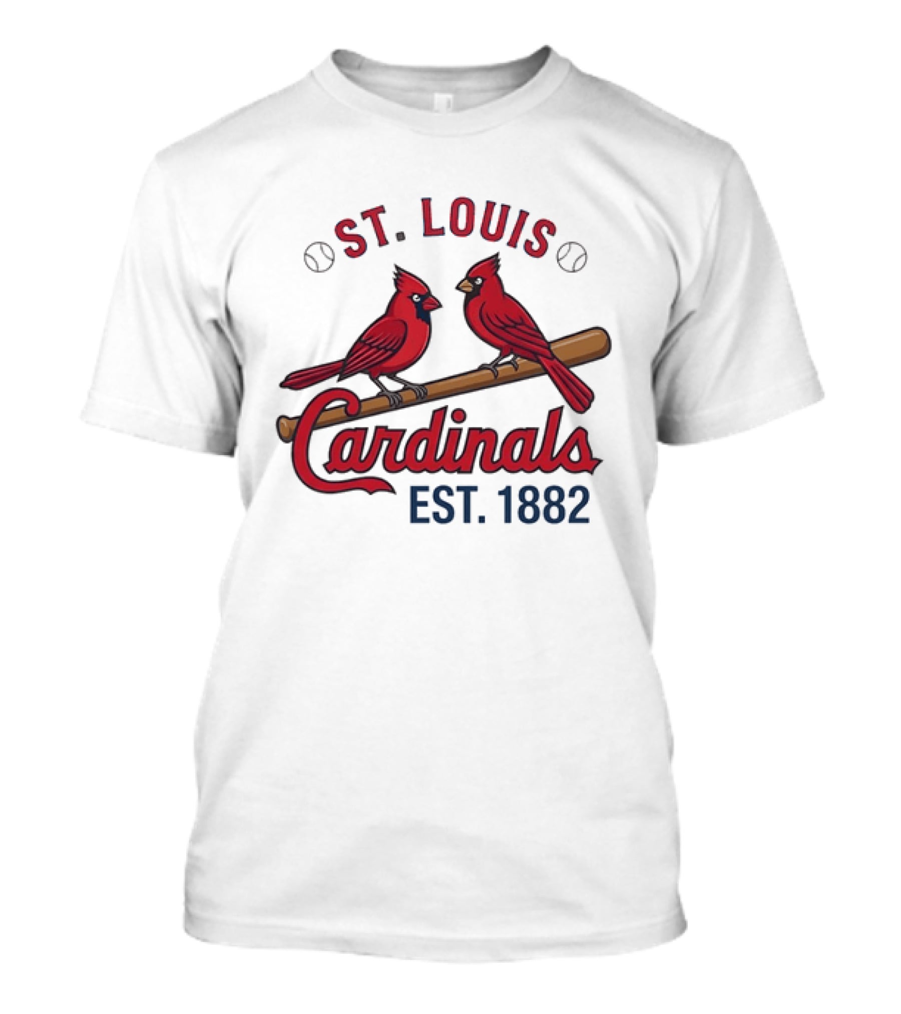 St Louis Cardinals Est 1882 Two Birds On Bat MLB Team T-Shirt