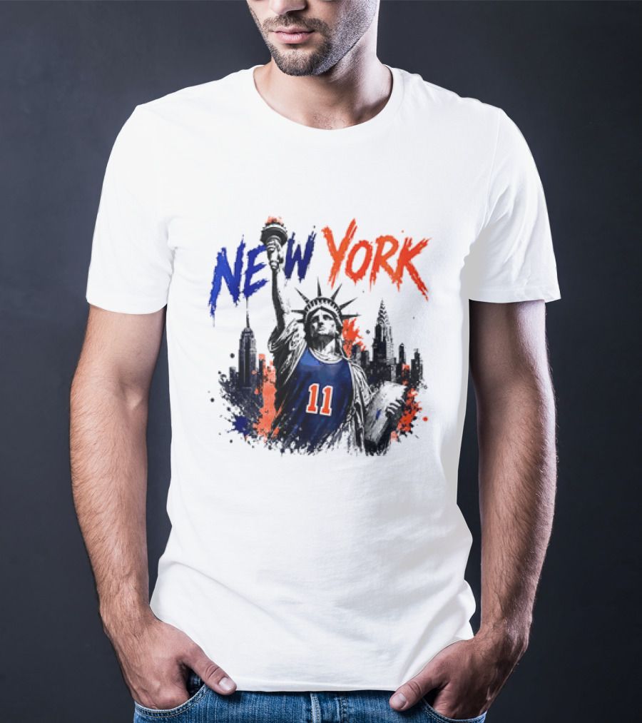 New York Statue Of Liberty Knicks Jersey City Skyline 11 T-Shirt