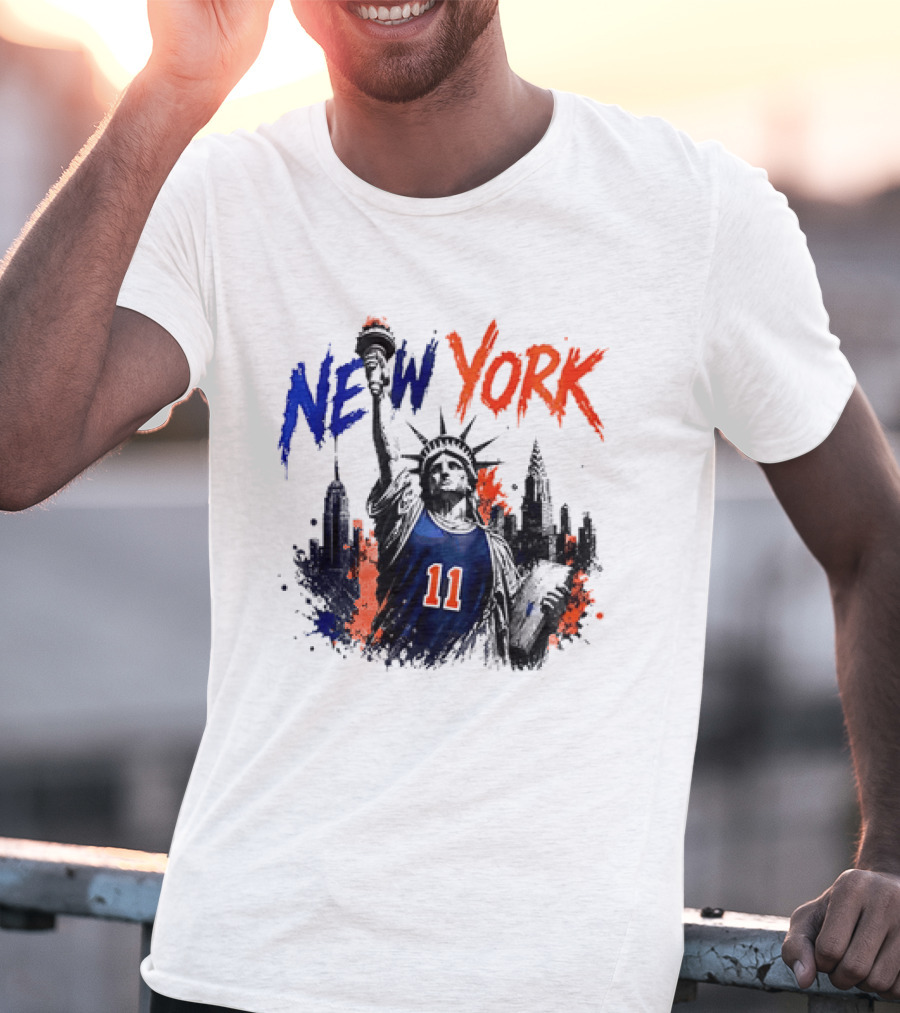 New York Statue Of Liberty Knicks Jersey City Skyline 11 T-Shirt