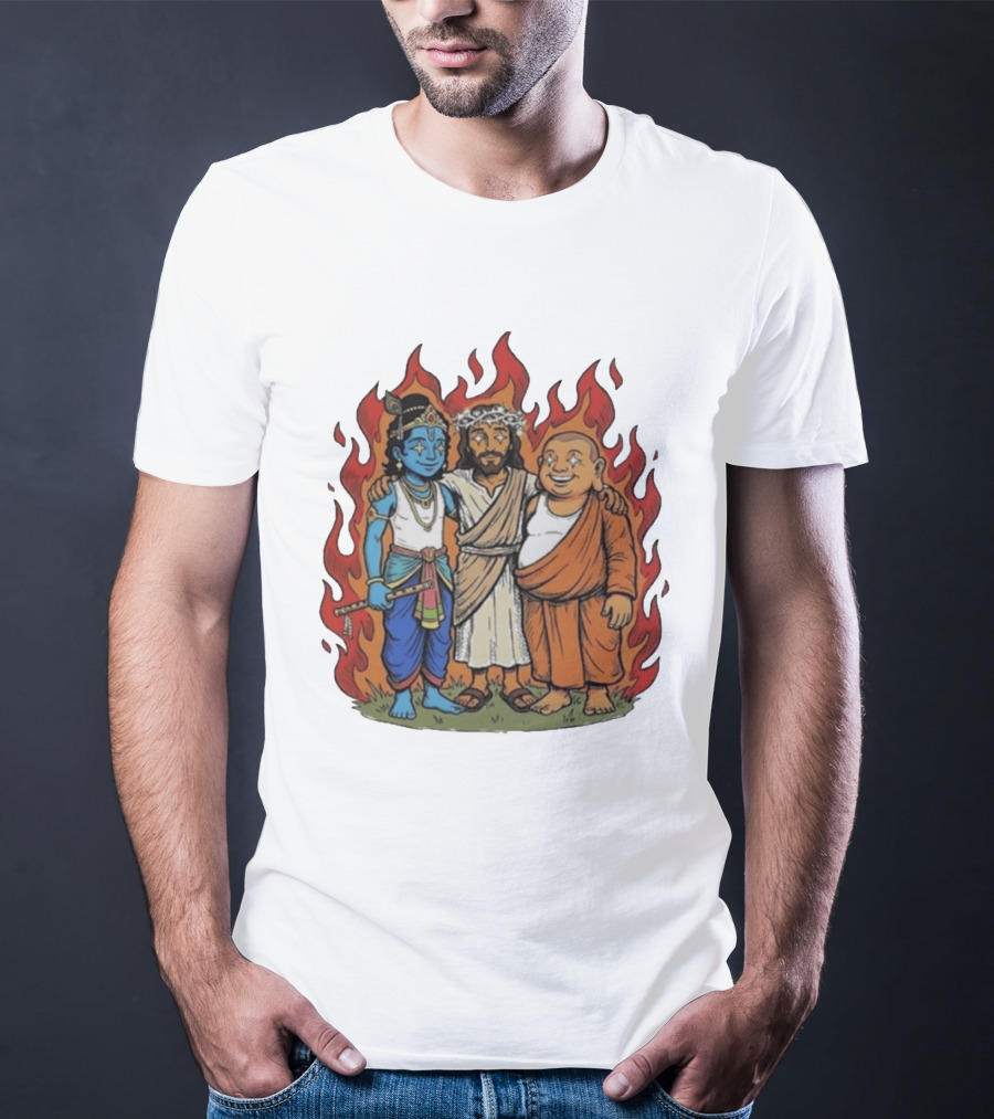 You Cannot Treat People Like Garbage Krishna Jesus Buddha Friendship T-Shirt
