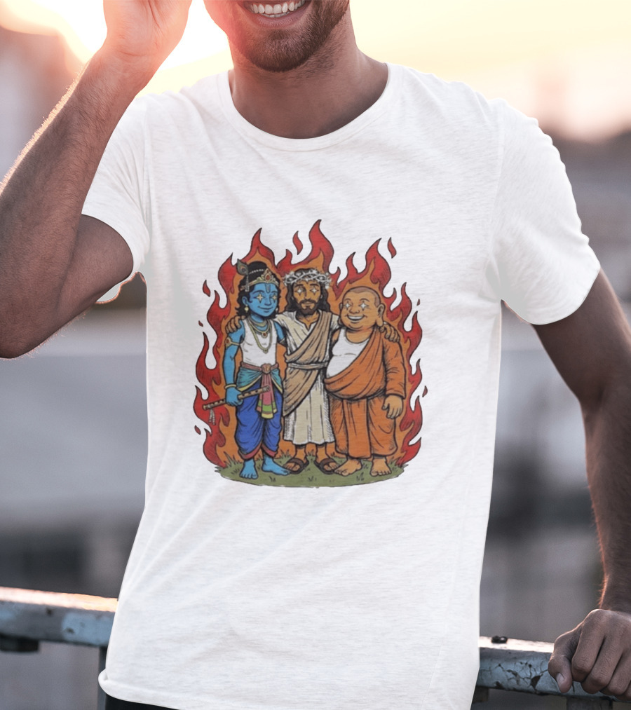 You Cannot Treat People Like Garbage Krishna Jesus Buddha Friendship T-Shirt