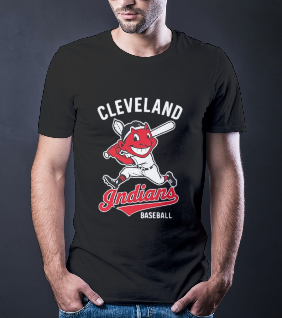 Cleveland Indians Baseball Chief Wahoo Cartoon Batter T-Shirt