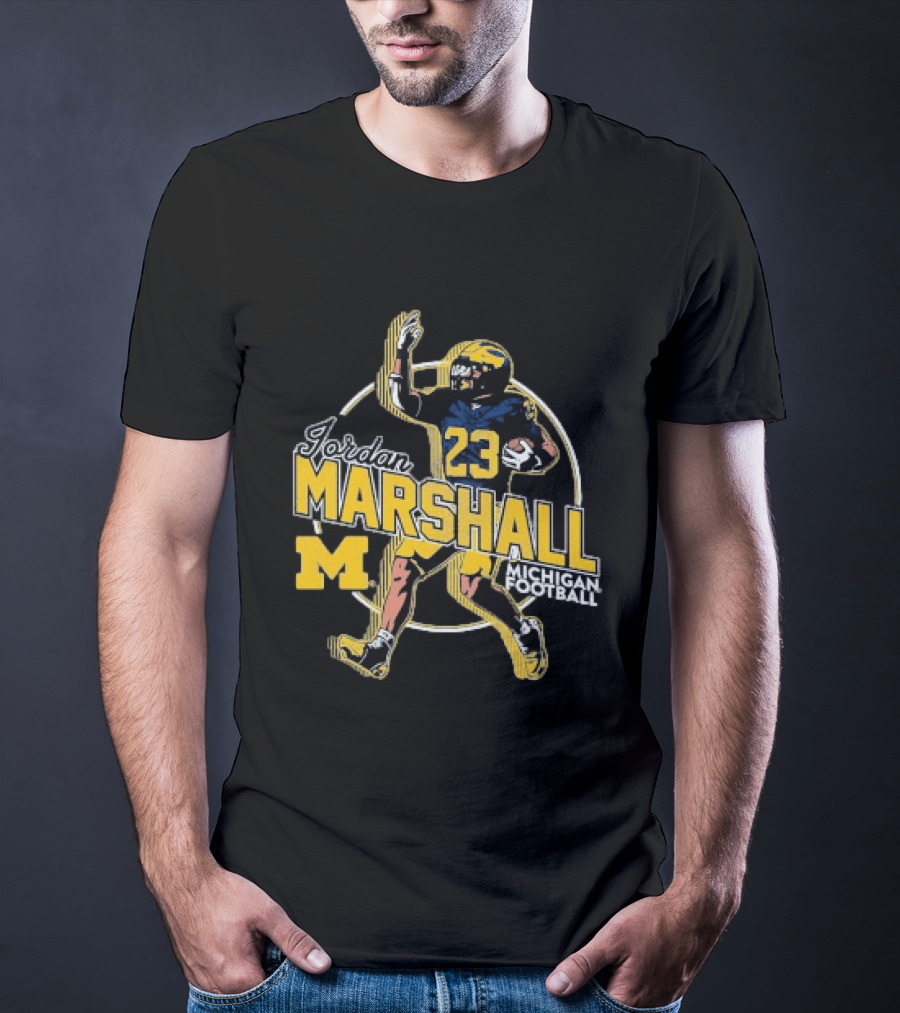 Jordan Marshall 23 Michigan Wolverines Football M T-Shirt