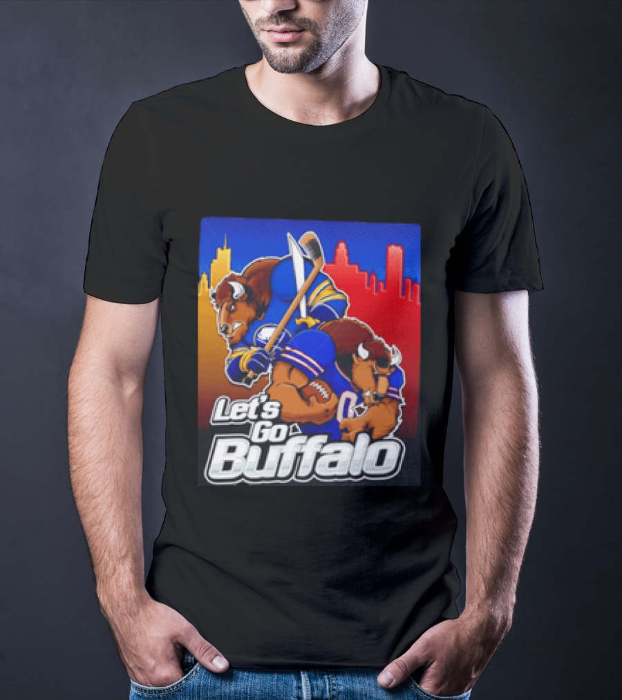 Let's Go Buffalo City Sports Teams Hockey Football Collage T-Shirt