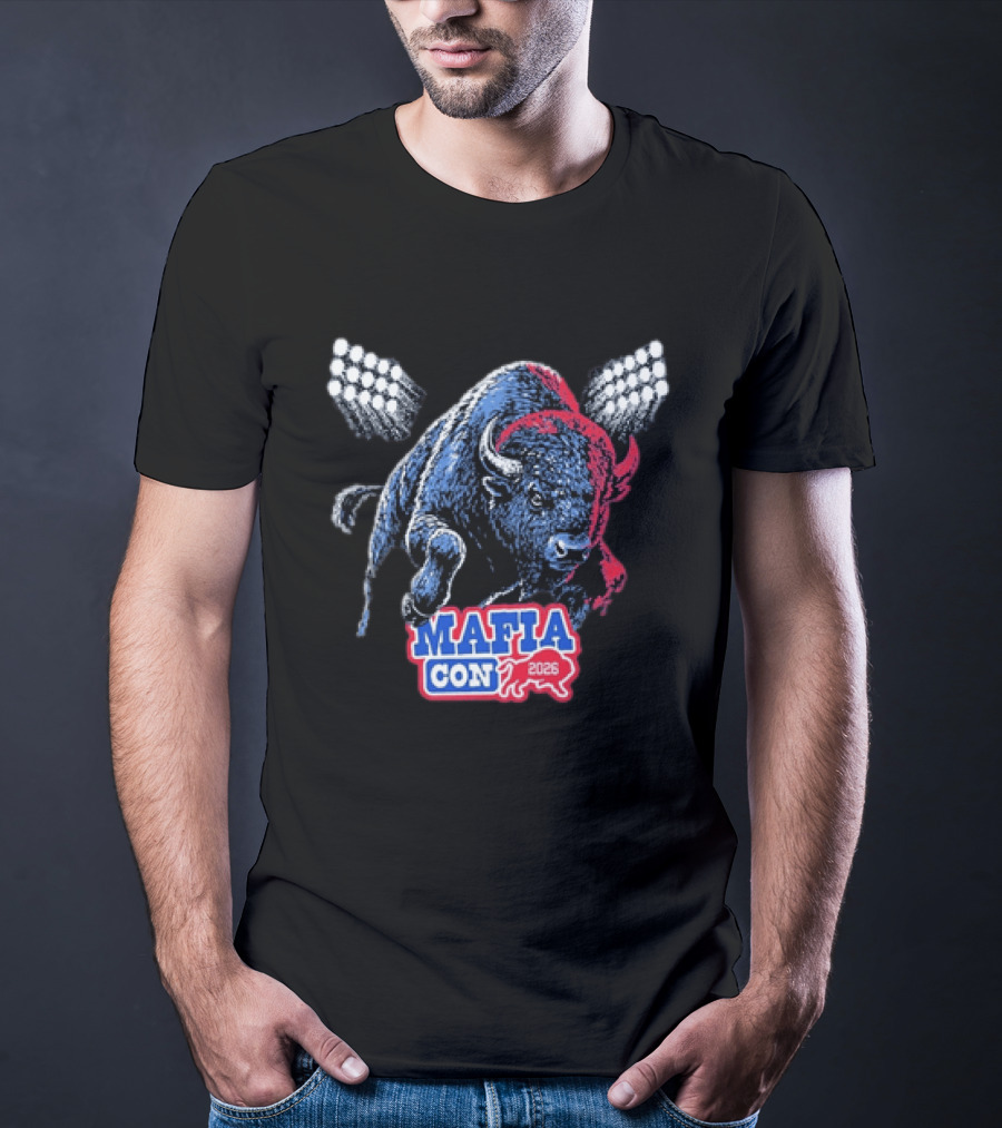 Mafia Con 2026 Buffalo Bills Bison Stadium Lights T-Shirt