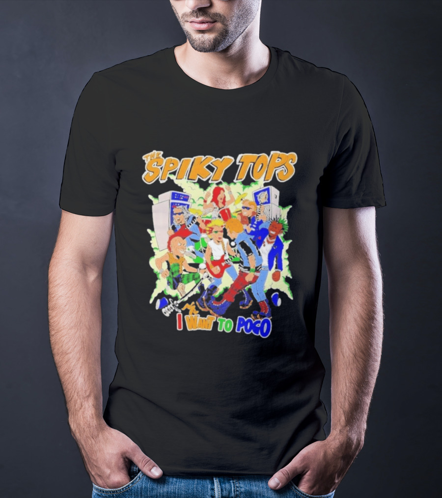 The Spiky Tops I Want To Pogo Punk Rock Music Band Comic T-Shirt