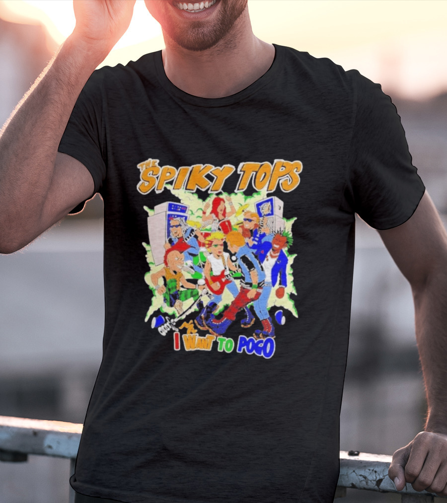 The Spiky Tops I Want To Pogo Punk Rock Music Band Comic T-Shirt