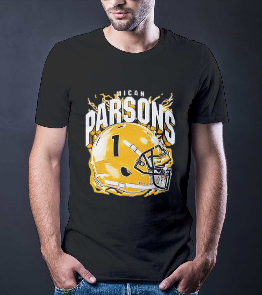 Micah Parsons No 1 Football Helmet Explosion T-Shirt