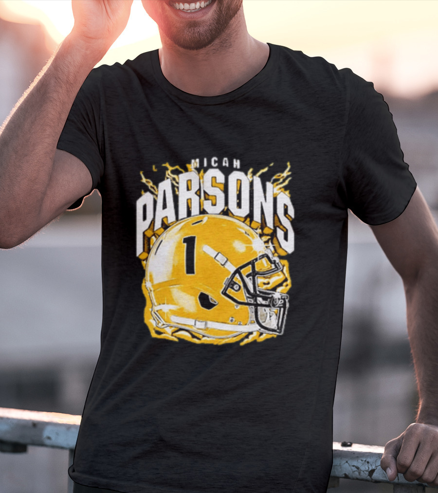 Micah Parsons No 1 Football Helmet Explosion T-Shirt